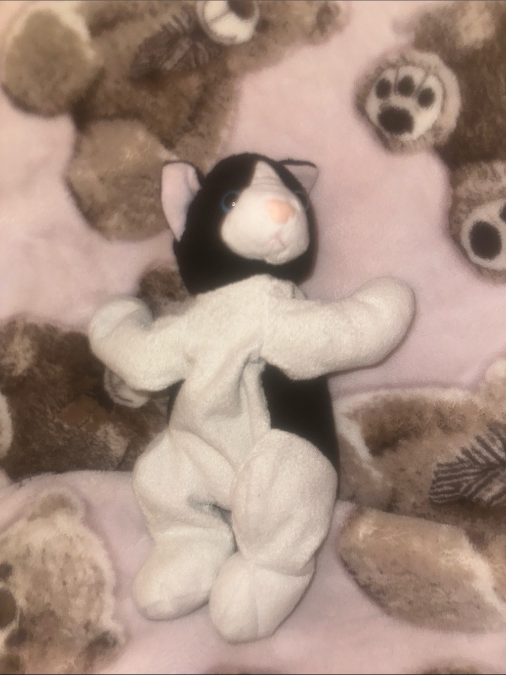 Plush Black & White Cat Toy for Cats - Soft Cuddly Companion